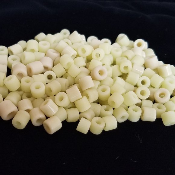 144+ 6mm PONY BEADS Czech Glass PALE YELLOW bundle lot set - Picture 1 of 9